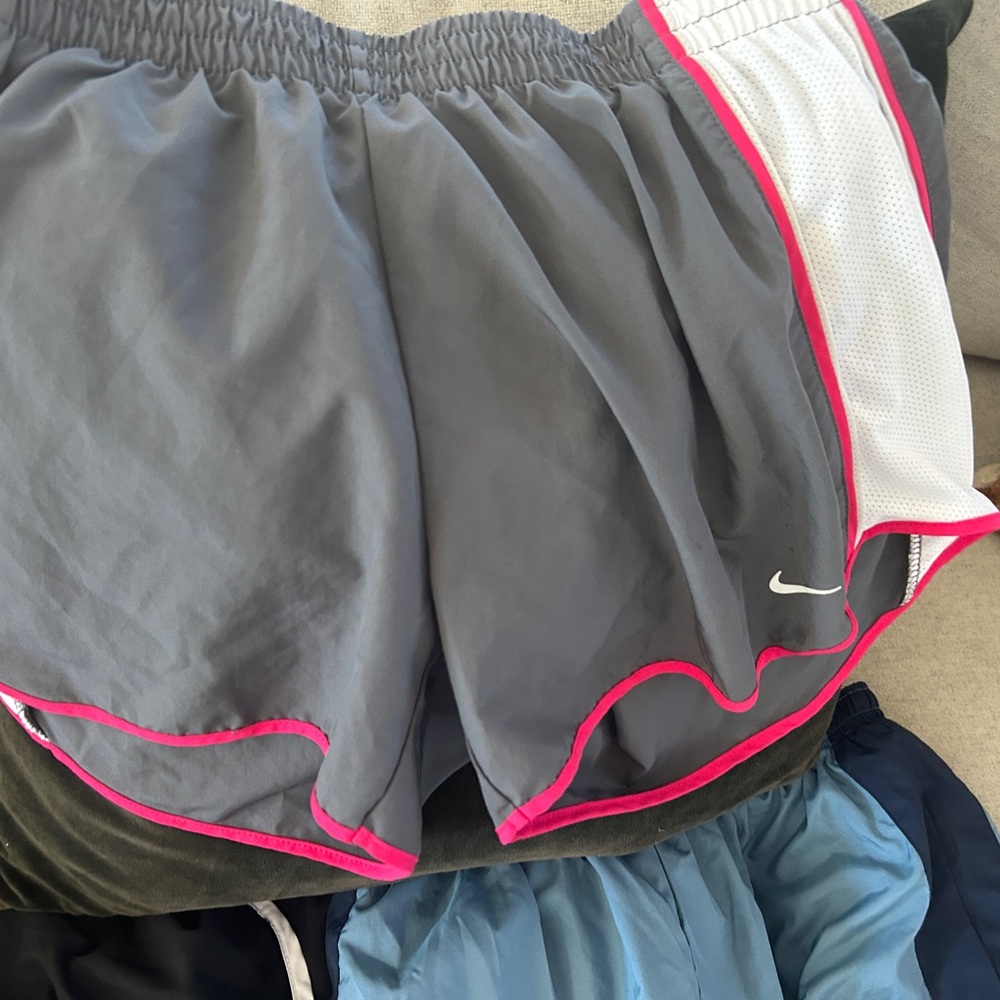 Nike Women Dri Fit Shorts - Black, Light Blue, Gray - Set of three Medium - Picture 4 of 10